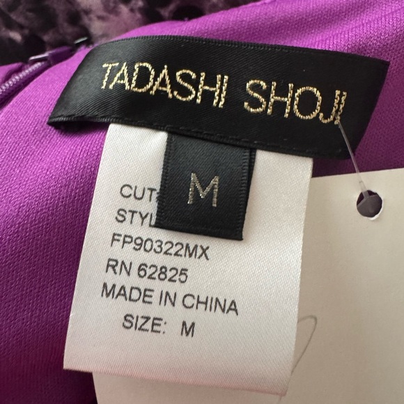 NWT TADASHI SHOJI SHOULDER BEADED RUCHED DRESS SZ M - Picture 11 of 11